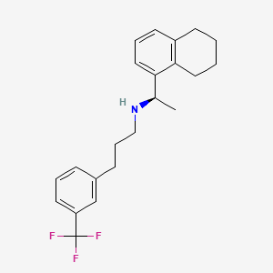 molecular formula C22H26F3N B1452080 (R)-N-[1-(5,6,7,8-Tetrahydronaphthalen-1-yl)ethyl]-3-[3-(trifluoromethyl)phenyl]-1-propylamine CAS No. 1229224-93-4
