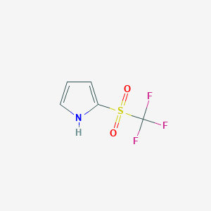 molecular formula C5H4F3NO2S B14520804 1H-Pyrrole, 2-[(trifluoromethyl)sulfonyl]- CAS No. 62665-46-7