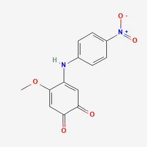 molecular formula C13H10N2O5 B14520848 4-Methoxy-5-(4-nitroanilino)cyclohexa-3,5-diene-1,2-dione CAS No. 62568-95-0