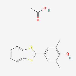 Acetic acid;4-(1,3-benzodithiol-2-yl)-2,6-dimethylphenol