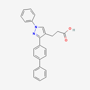 molecular formula C24H20N2O2 B1452091 3-[1-phenyl-3-(4-phenylphenyl)-1H-pyrazol-4-yl]propanoic acid CAS No. 1210822-80-2