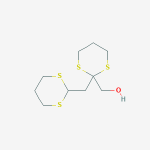 molecular formula C10H18OS4 B14520986 1,3-Dithiane-2-methanol, 2-(1,3-dithian-2-ylmethyl)- CAS No. 62888-30-6