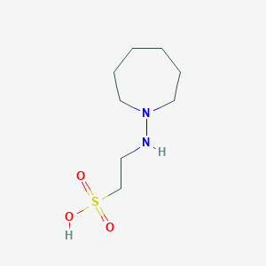 molecular formula C8H18N2O3S B14520995 2-[(Azepan-1-yl)amino]ethane-1-sulfonic acid CAS No. 62692-84-6