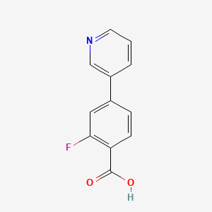 molecular formula C12H8FNO2 B1452100 2-Fluoro-4-(pyridin-3-yl)benzoic acid CAS No. 370864-62-3
