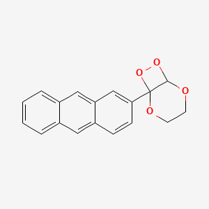 molecular formula C18H14O4 B14521011 1-(Anthracen-2-YL)-2,5,7,8-tetraoxabicyclo[4.2.0]octane CAS No. 62394-17-6