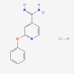 molecular formula C12H12ClN3O B1452103 2-Phenoxypyridine-4-carboximidamide hydrochloride CAS No. 82019-90-7