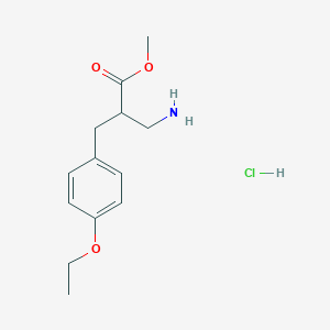 molecular formula C13H20ClNO3 B1452105 Methyl 3-amino-2-[(4-ethoxyphenyl)methyl]propanoate hydrochloride CAS No. 1211643-55-8