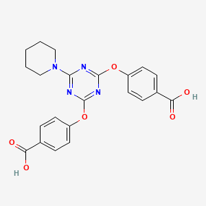 molecular formula C22H20N4O6 B14521061 4,4'-{[6-(Piperidin-1-yl)-1,3,5-triazine-2,4-diyl]bis(oxy)}dibenzoic acid CAS No. 62500-71-4