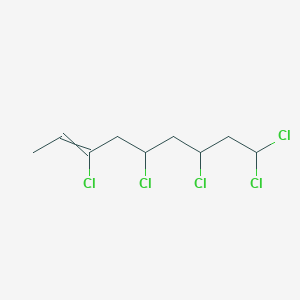 molecular formula C9H13Cl5 B14521077 3,5,7,9,9-Pentachloronon-2-ene CAS No. 62619-25-4