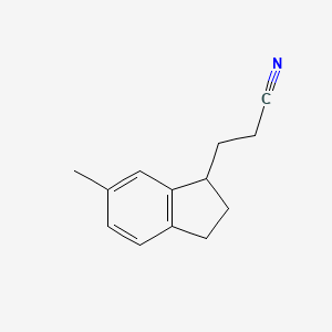 3-(6-Methyl-2,3-dihydro-1H-inden-1-yl)propanenitrile