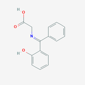 molecular formula C15H13NO3 B14521198 N-[(6-Oxocyclohexa-2,4-dien-1-ylidene)(phenyl)methyl]glycine CAS No. 62665-68-3