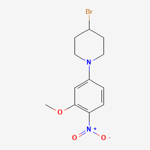 molecular formula C12H15BrN2O3 B1452120 4-溴-1-(3-甲氧基-4-硝基苯基)哌啶 CAS No. 1242268-15-0