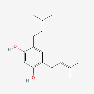 molecular formula C16H22O2 B14521218 4,6-Bis(3-methylbut-2-en-1-yl)benzene-1,3-diol CAS No. 62566-43-2