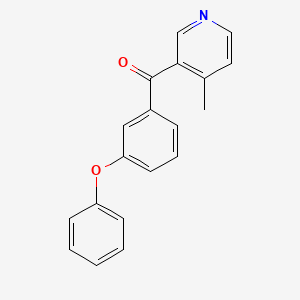 molecular formula C19H15NO2 B1452124 4-Methyl-3-(3-phenoxybenzoyl)pyridine CAS No. 1187167-53-8