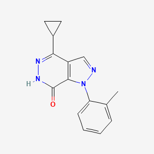 molecular formula C15H14N4O B1452132 4-cyclopropyl-1-(2-methylphenyl)-1,6-dihydro-7H-pyrazolo[3,4-d]pyridazin-7-one CAS No. 1105197-37-2