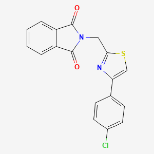 molecular formula C18H11ClN2O2S B1452133 2-{[4-(4-chlorophenyl)-1,3-thiazol-2-yl]methyl}-2,3-dihydro-1H-isoindole-1,3-dione CAS No. 1193389-24-0