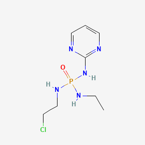 molecular formula C8H15ClN5OP B14521346 N-(2-Chloroethyl)-N'-ethyl-N''-pyrimidin-2-ylphosphoric triamide CAS No. 62510-54-7