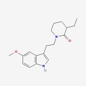 molecular formula C18H24N2O2 B14521383 3-Ethyl-1-[2-(5-methoxy-1H-indol-3-yl)ethyl]piperidin-2-one CAS No. 62595-54-4