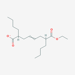 molecular formula C18H31O4- B14521395 2-Butyl-7-(ethoxycarbonyl)undec-4-enoate CAS No. 62456-96-6