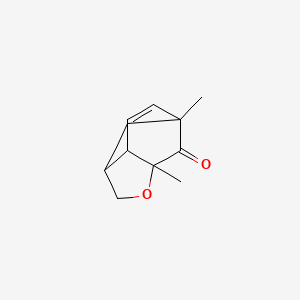 molecular formula C11H14O2 B14521402 6,7a-Dimethyl-2,3,3a,7a-tetrahydro-3,6-methano-1-benzofuran-7(6H)-one CAS No. 62940-20-9