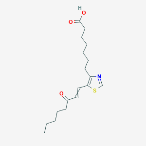 molecular formula C18H27NO3S B14521447 7-[5-(3-Oxooct-1-en-1-yl)-1,3-thiazol-4-yl]heptanoic acid CAS No. 62715-31-5