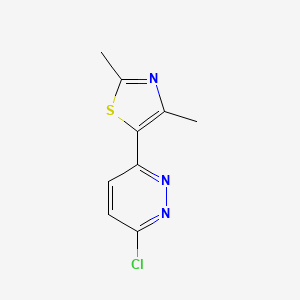 molecular formula C9H8ClN3S B1452147 3-Chloro-6-(2,4-dimethyl-1,3-thiazol-5-yl)pyridazine CAS No. 1105195-25-2