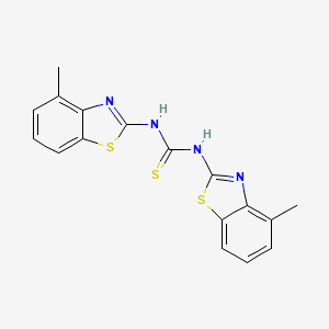 molecular formula C17H14N4S3 B14521481 N,N'-Bis[(4-methyl-1,3-benzothiazol-2-yl)]thiourea CAS No. 62540-41-4