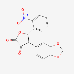 4-(2H-1,3-Benzodioxol-5-yl)-5-(2-nitrophenyl)oxolane-2,3-dione