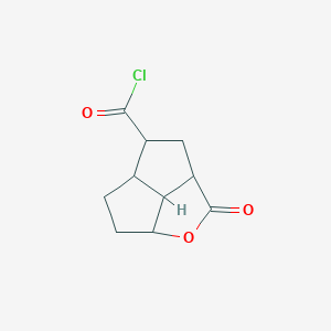 molecular formula C10H11ClO3 B145215 2H-Pentaleno[1,6-bc]furan-4-carbonyl chloride, octahydro-2-oxo-, (2aalpha,4beta,4aalpha,6aalpha,6bal CAS No. 127268-73-9