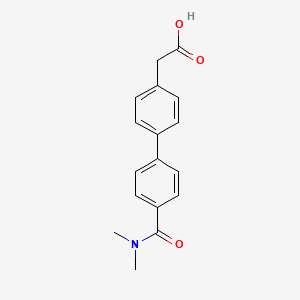 molecular formula C17H17NO3 B1452153 2-(4'-(二甲基氨基甲酰)-[1,1'-联苯]-4-基)乙酸 CAS No. 1125447-12-2