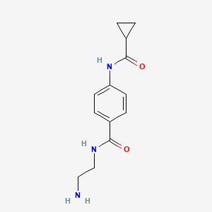 molecular formula C13H17N3O2 B1452159 {N}-(2-aminoethyl)-4-[(cyclopropylcarbonyl)amino]benzamide CAS No. 1105193-36-9