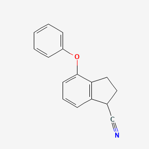 molecular formula C16H13NO B14521840 4-Phenoxy-2,3-dihydro-1H-indene-1-carbonitrile CAS No. 62850-30-0