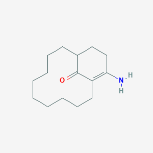 molecular formula C15H25NO B14521945 12-Aminobicyclo[9.3.1]pentadec-11-en-15-one CAS No. 62939-92-8