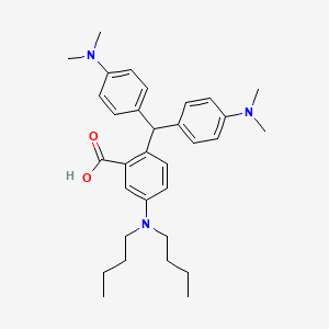 molecular formula C32H43N3O2 B14521965 2-{Bis[4-(dimethylamino)phenyl]methyl}-5-(dibutylamino)benzoic acid CAS No. 62633-29-8