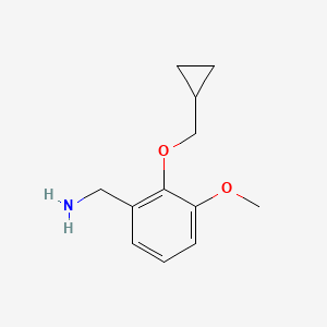 molecular formula C12H17NO2 B1452198 2-环丙基甲氧基-3-甲氧基苄胺 CAS No. 1145680-14-3