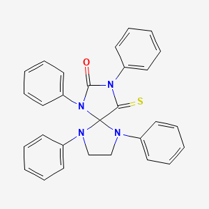 molecular formula C29H24N4OS B14522012 1,3,6,9-Tetraphenyl-4-sulfanylidene-1,3,6,9-tetraazaspiro[4.4]nonan-2-one CAS No. 62689-16-1