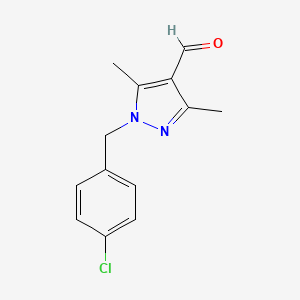 1-[(4-chlorophenyl)methyl]-3,5-dimethyl-1H-pyrazole-4-carbaldehyde