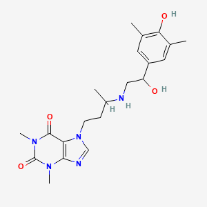 molecular formula C21H29N5O4 B14522099 7-(3-((2-Hydroxy-2-(4-hydroxy-3,5-xylyl)ethyl)amino)butyl)theophylline CAS No. 62401-93-8