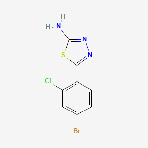 molecular formula C8H5BrClN3S B1452236 5-(4-溴-2-氯苯基)-1,3,4-噻二唑-2-胺 CAS No. 1157723-14-2