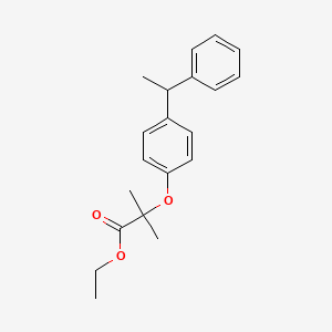 molecular formula C20H24O3 B14522388 Ethyl 2-methyl-2-[4-(1-phenylethyl)phenoxy]propanoate CAS No. 62402-50-0