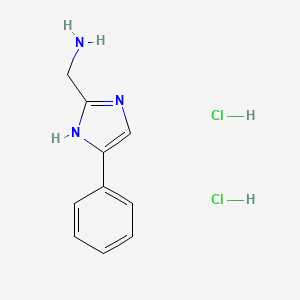 molecular formula C10H13Cl2N3 B1452240 [(4-苯基-1H-咪唑-2-基)甲基]胺二盐酸盐 CAS No. 951342-91-9
