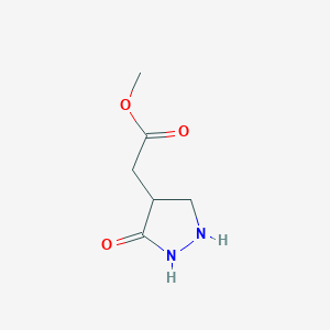 molecular formula C6H10N2O3 B1452251 甲基（3-氧代吡唑烷-4-基）乙酸酯 CAS No. 1114595-63-9