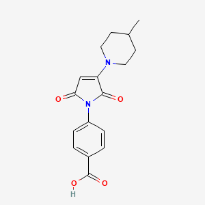 molecular formula C17H18N2O4 B1452261 4-[3-(4-甲基哌啶-1-基)-2,5-二氧代-2,5-二氢-1H-吡咯-1-基]苯甲酸 CAS No. 1172961-33-9