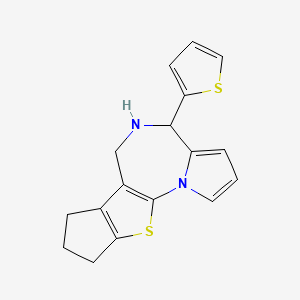 molecular formula C17H16N2S2 B1452264 4-(2-噻吩基)-5,6,8,9-四氢-4H,7H-环戊并[4,5]噻吩[3,2-f]吡咯并[1,2-a][1,4]二氮杂卓 CAS No. 1171976-97-8
