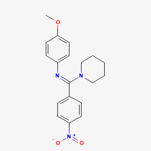 molecular formula C19H21N3O3 B14522725 Piperidine, 1-[[(4-methoxyphenyl)imino](4-nitrophenyl)methyl]- CAS No. 62718-41-6