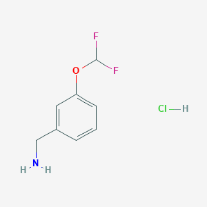 molecular formula C8H10ClF2NO B1452279 [3-(Difluoromethoxy)phenyl]methanamine hydrochloride CAS No. 1106917-71-8