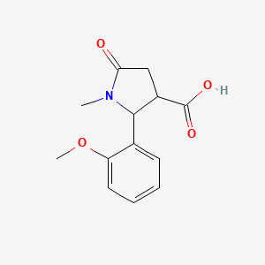 molecular formula C13H15NO4 B1452280 2-(2-Methoxyphenyl)-1-methyl-5-oxopyrrolidine-3-carboxylic acid CAS No. 1219565-00-0