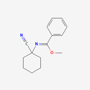 molecular formula C15H18N2O B14522893 Methyl N-(1-cyanocyclohexyl)benzenecarboximidate CAS No. 62722-92-3