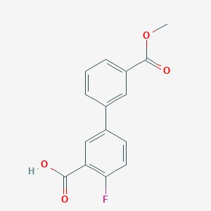 molecular formula C15H11FO4 B1452290 2-Fluoro-5-(3-methoxycarbonylphenyl)benzoic acid CAS No. 1261912-57-5