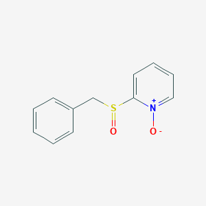 molecular formula C12H11NO2S B14523003 Pyridine, 2-[(phenylmethyl)sulfinyl]-, 1-oxide CAS No. 62381-90-2